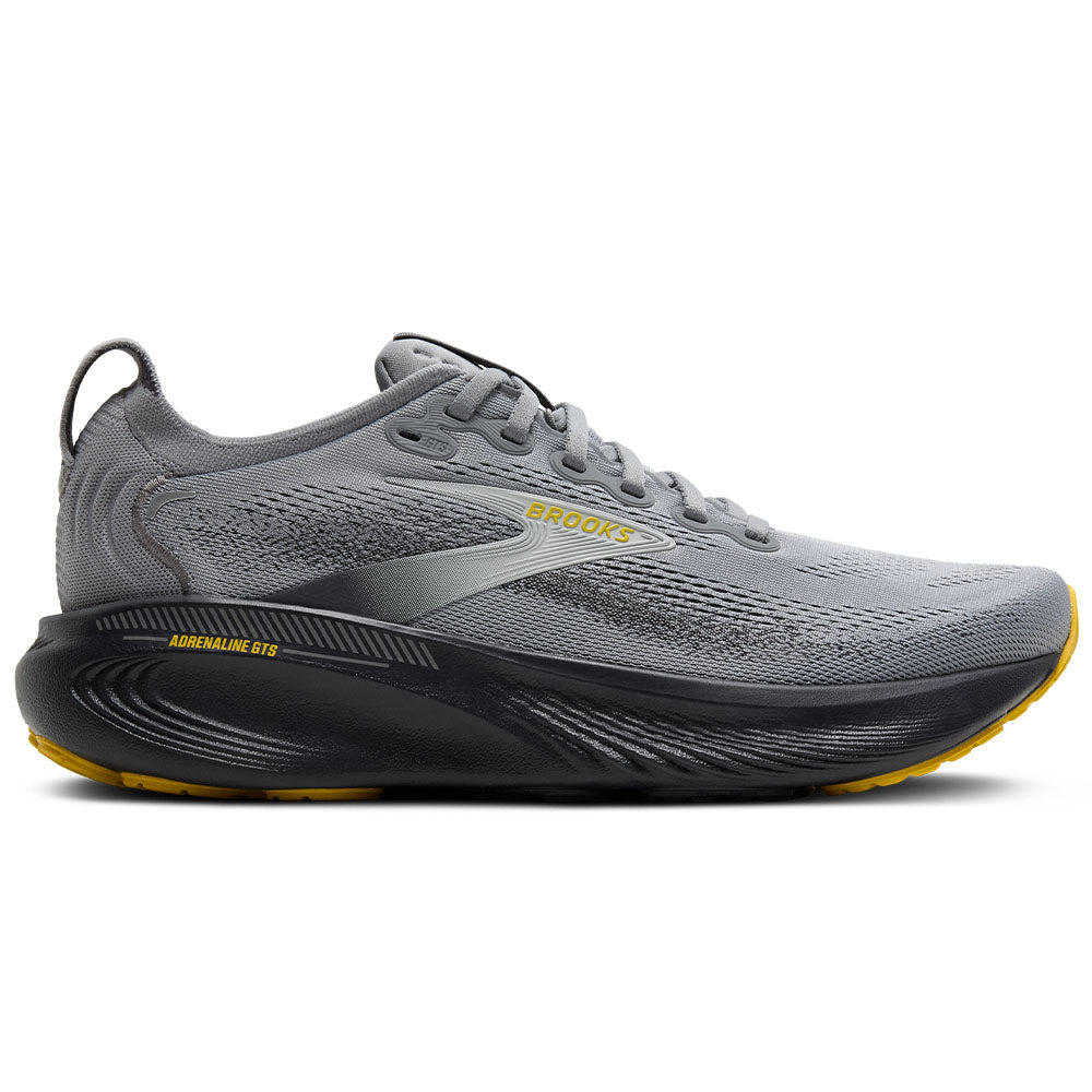 Brooks Adrenaline GTS 25 men's running shoe, lateral side view on white background