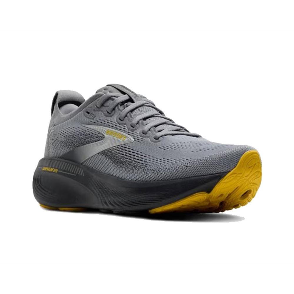 Brooks Adrenaline GTS 25 men's running shoe, three-quarter front view on white background