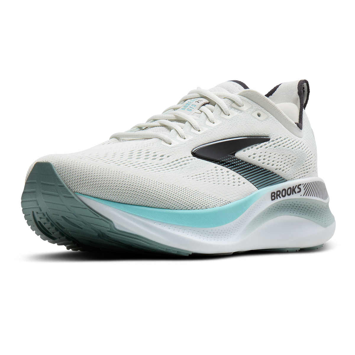 Brooks Adrenaline GTS 26 men's running shoe, angled three-quarter view showing mesh upper and midsole