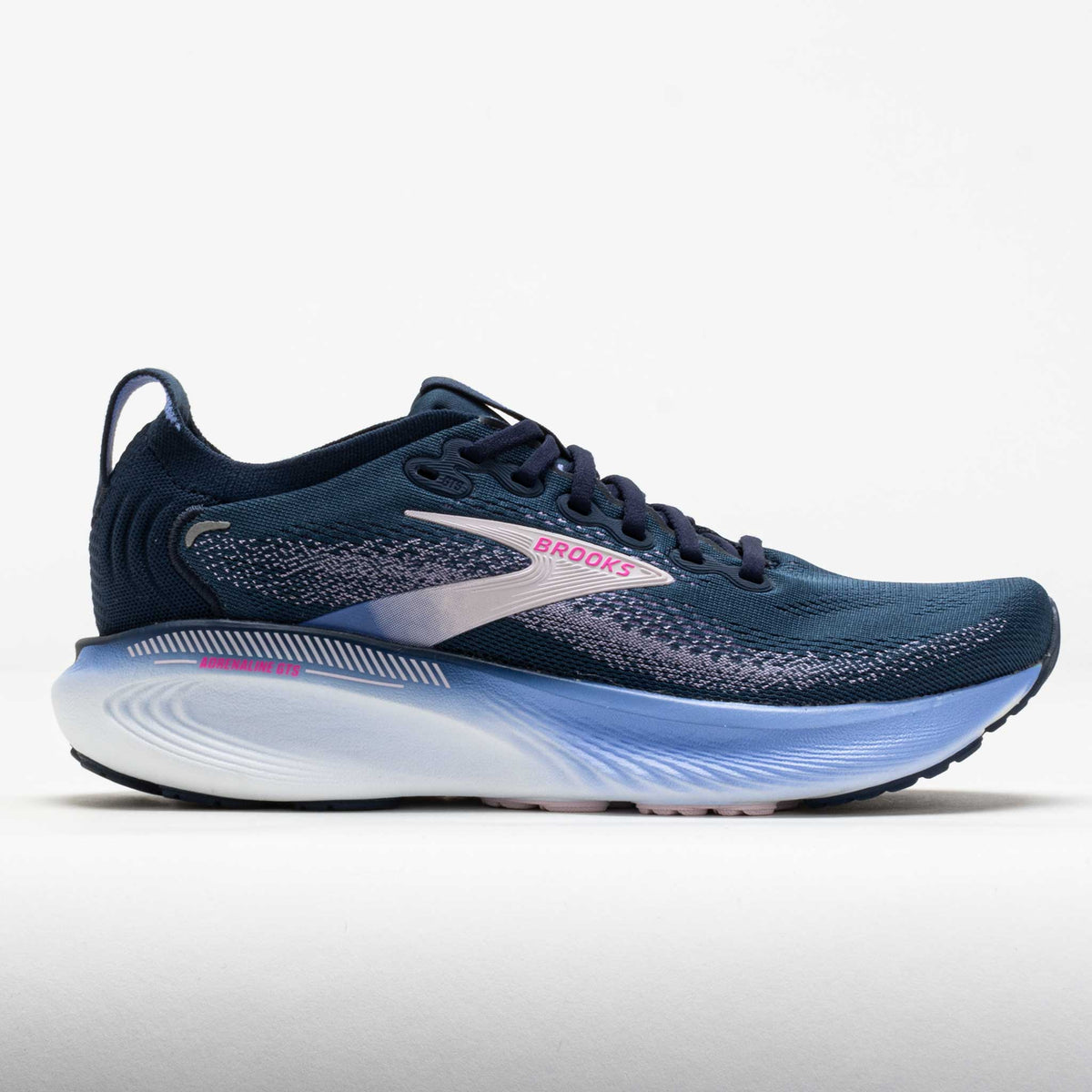 Brooks Adrenaline GTS 25 women's running shoe shown in lateral profile view