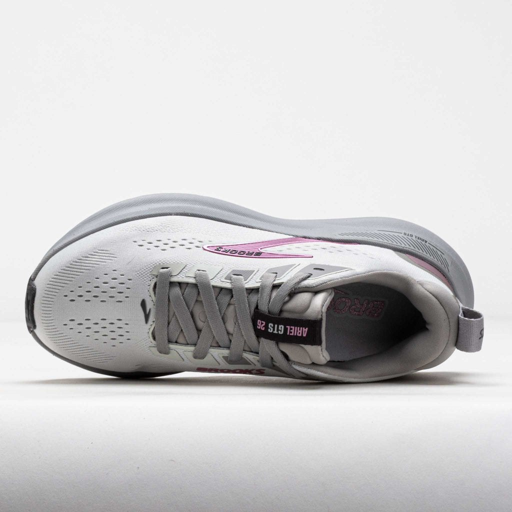 Brooks Ariel GTS 26 women's running shoe shown from top-down angle displaying lacing system