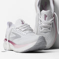 Brooks Glycerin GTS 23 women's running shoes with white mesh upper and pink accents