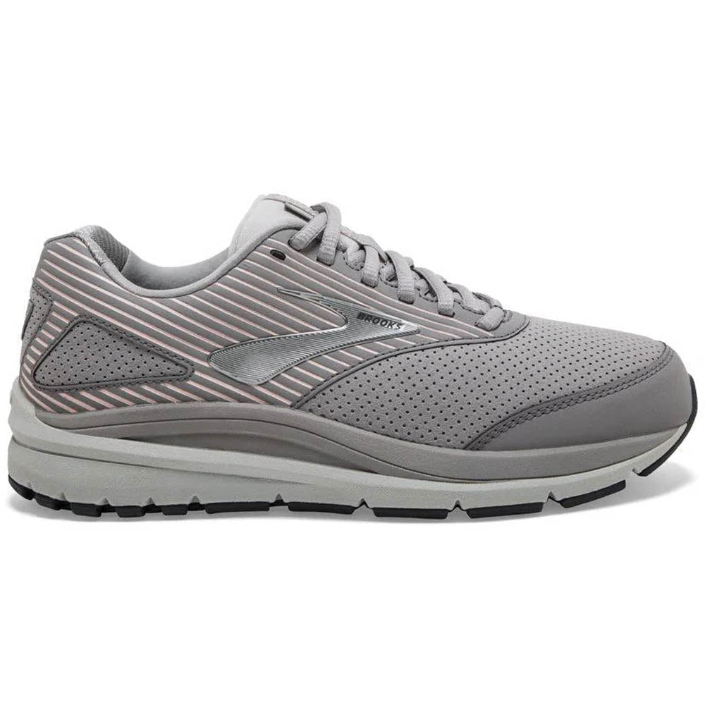 Brooks Addiction Walker Suede women's walking shoe shown from lateral side angle