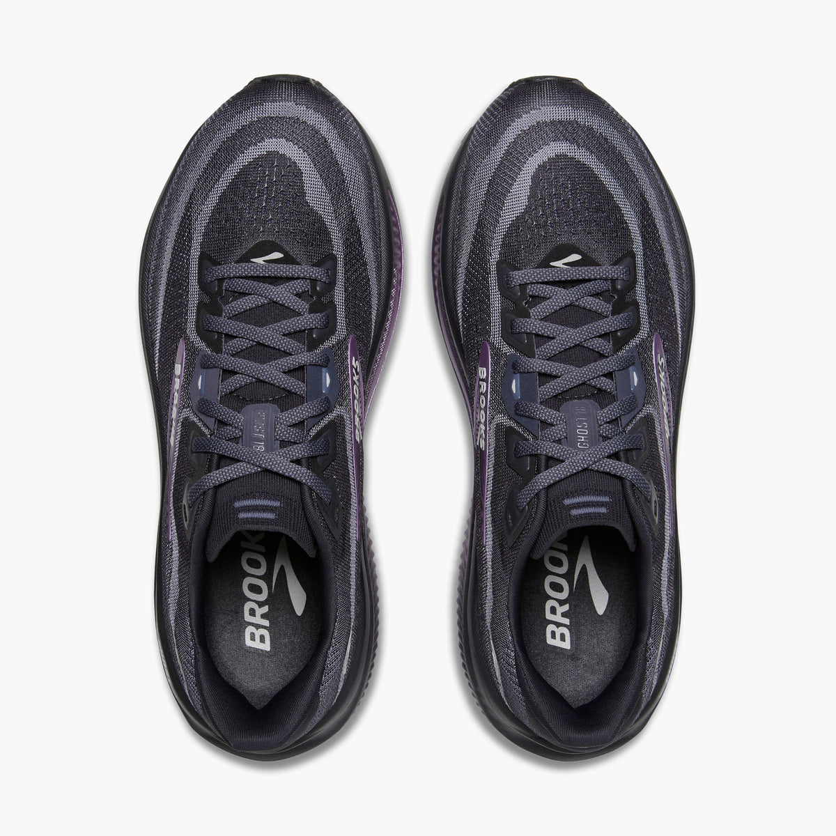 Brooks Ghost 18 womens running shoes shown from above, pair displayed side by side