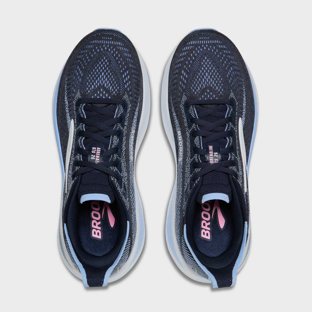 Brooks Adrenaline GTS 26 womens running shoes shown from above as a pair