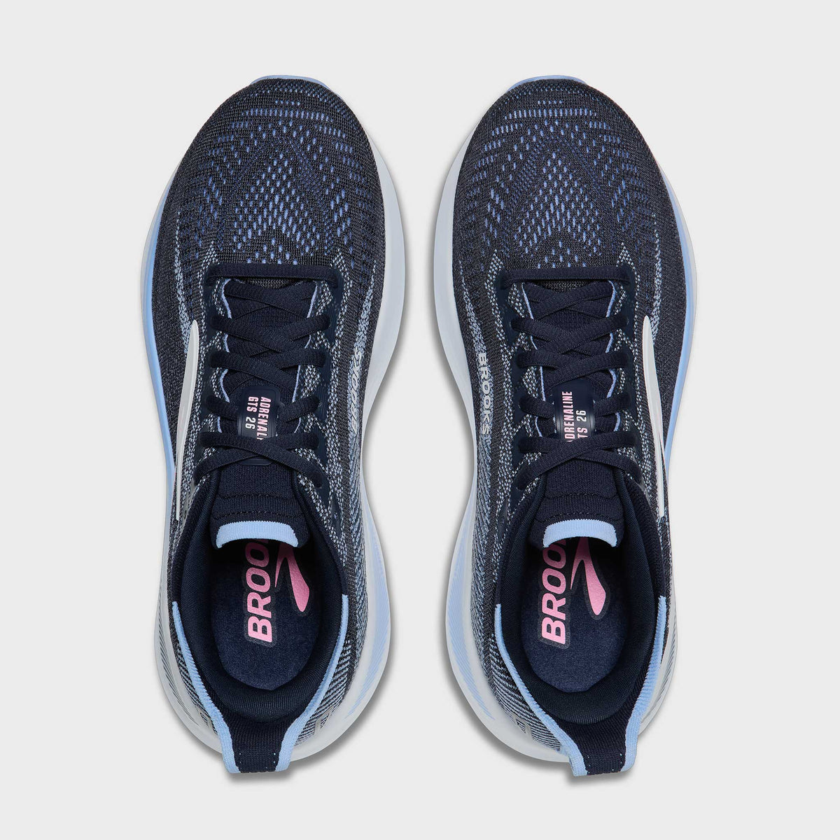 Brooks Adrenaline GTS 26 womens running shoes shown from above as a pair