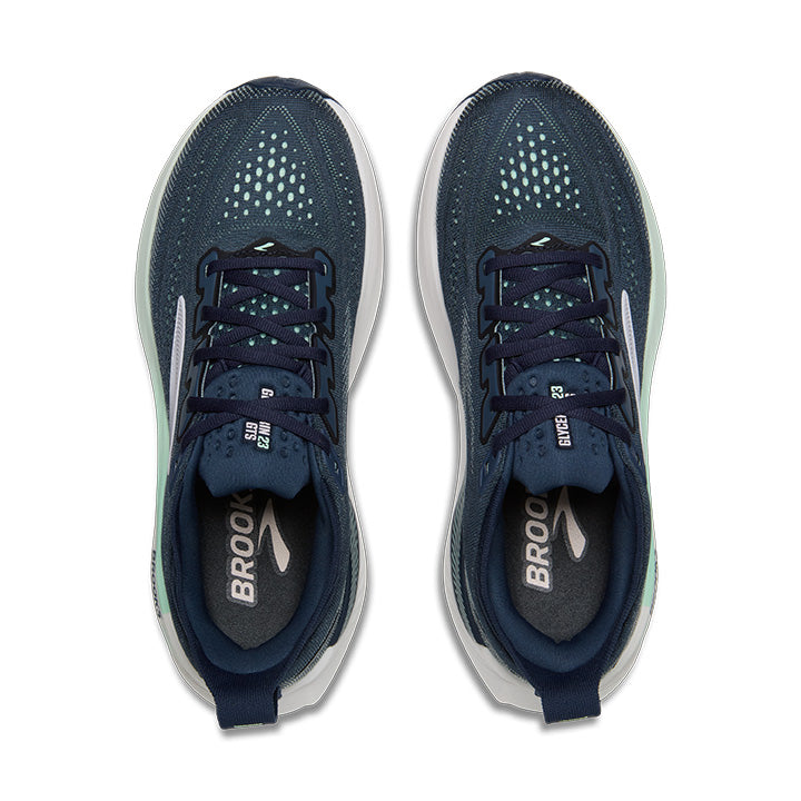 Brooks Glycerin GTS 23 women's running shoes shown from overhead angle as a pair