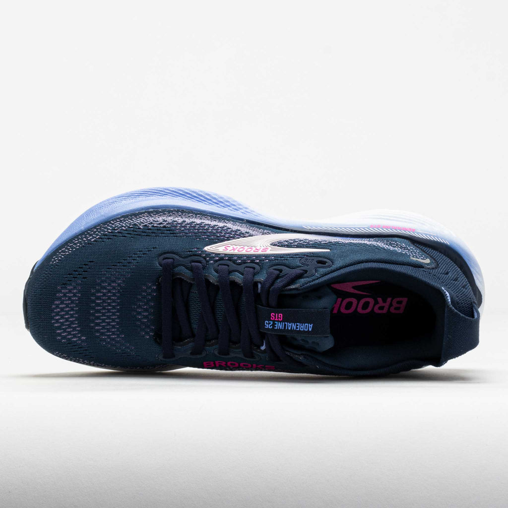 Brooks Adrenaline GTS 25 women's running shoe shown from top-down overhead angle