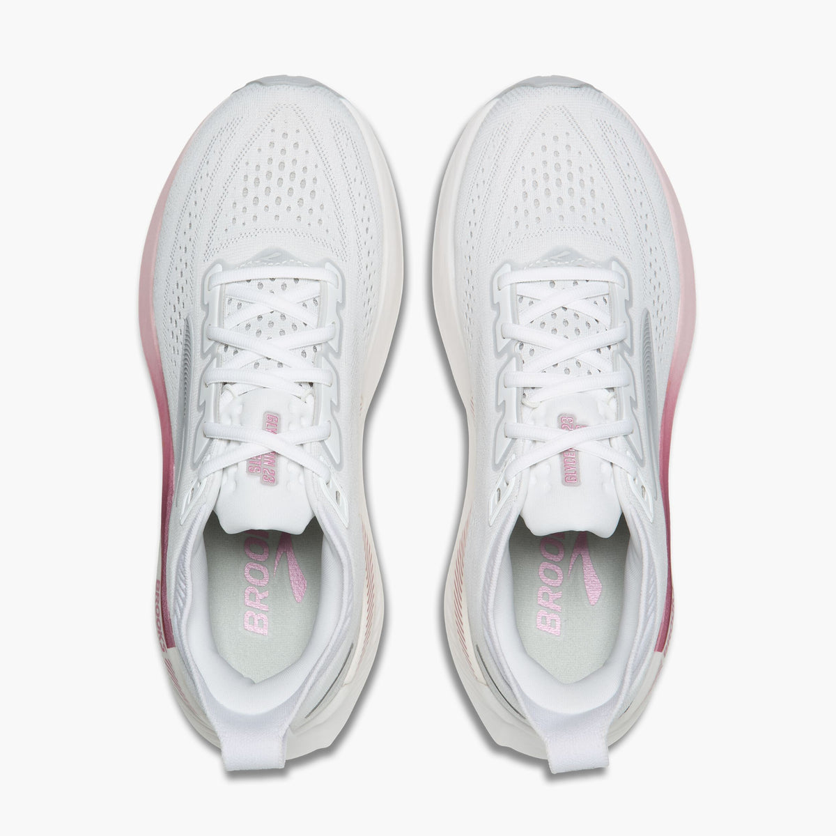 Brooks Glycerin GTS 23 women's running shoes shown from overhead, pair displayed side by side