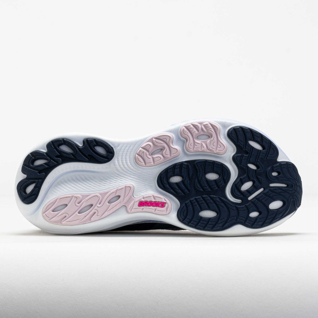 Bottom sole view of Brooks Adrenaline GTS 25 women's running shoe showing tread pattern