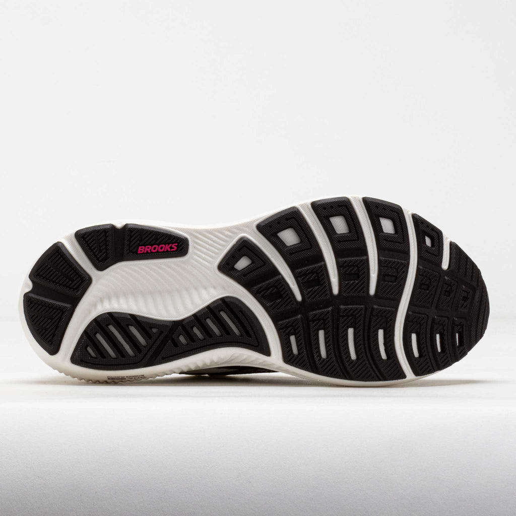 Bottom sole view of Brooks Ghost 18 women's running shoe showing tread pattern