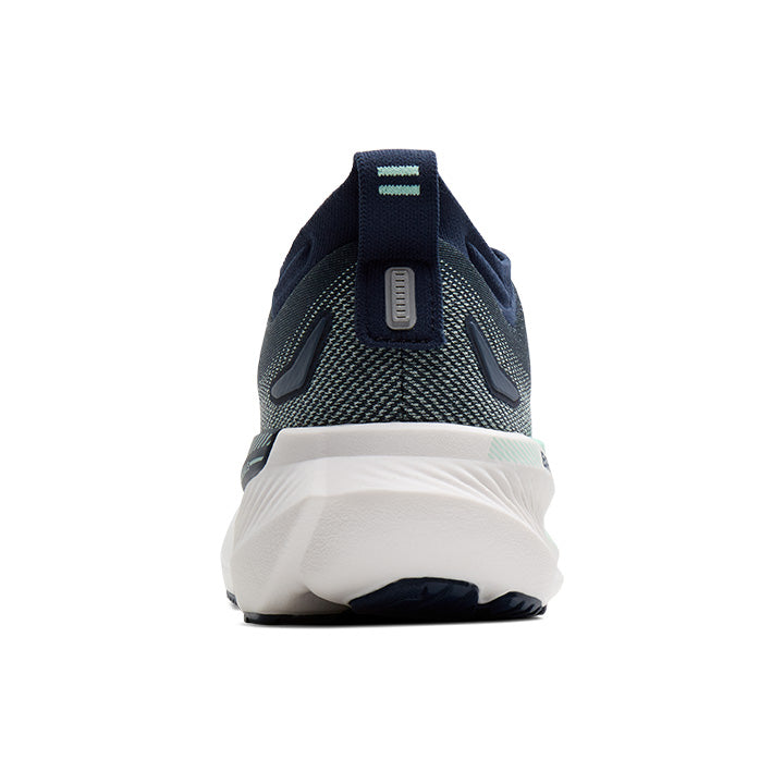 Brooks Glycerin GTS 23 women's running shoe shown from the rear heel perspective