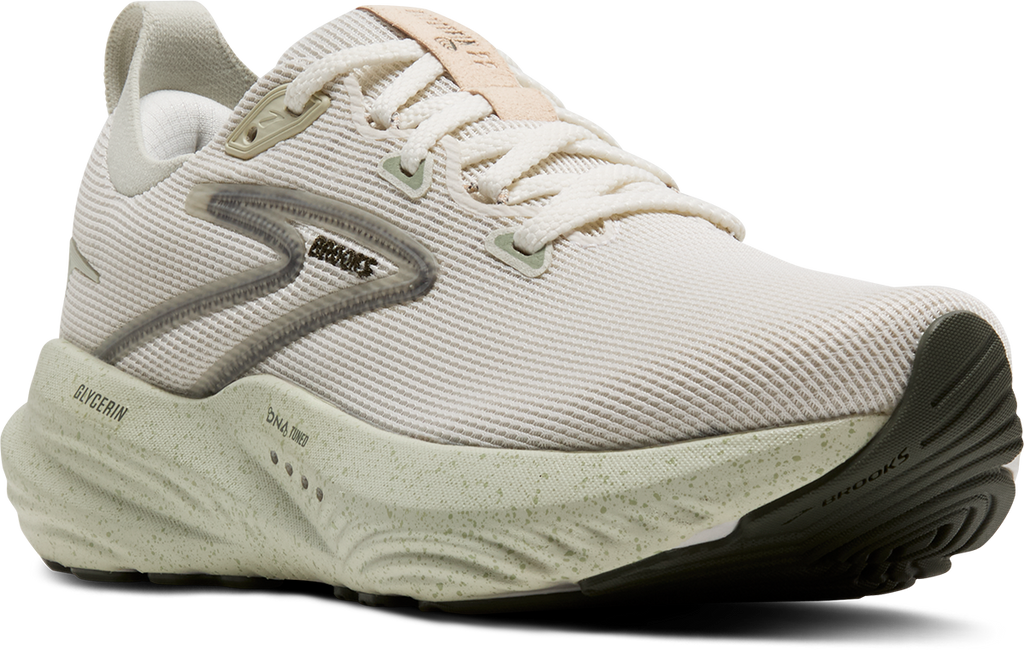 Brooks Glycerin 22 womens running shoe shown from a three-quarter front angle