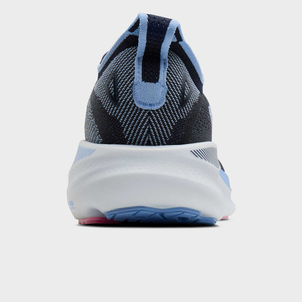 Rear view of Brooks Adrenaline GTS 26 running shoe showing knit heel and midsole