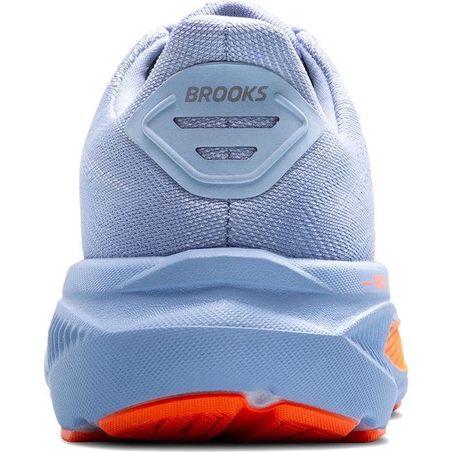 Brooks Ghost 17 running shoe rear view showing heel counter and cushioned midsole