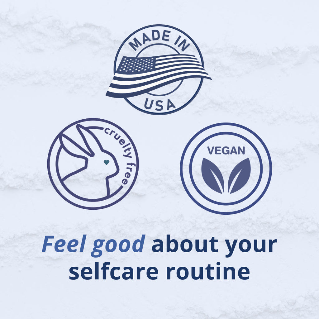 Brown's Foot Bath certifications: Made in USA, cruelty free, and vegan badges displayed