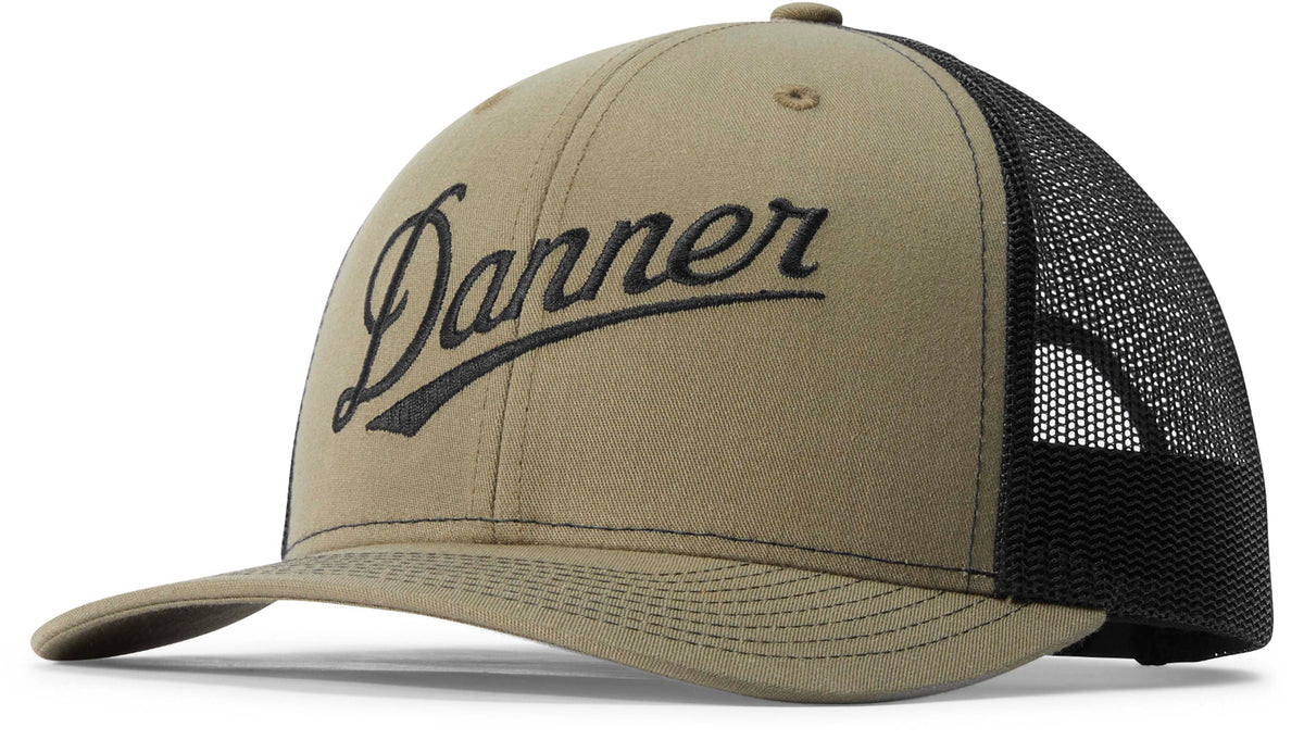 Danner embroidered trucker hat with structured front panel and mesh back