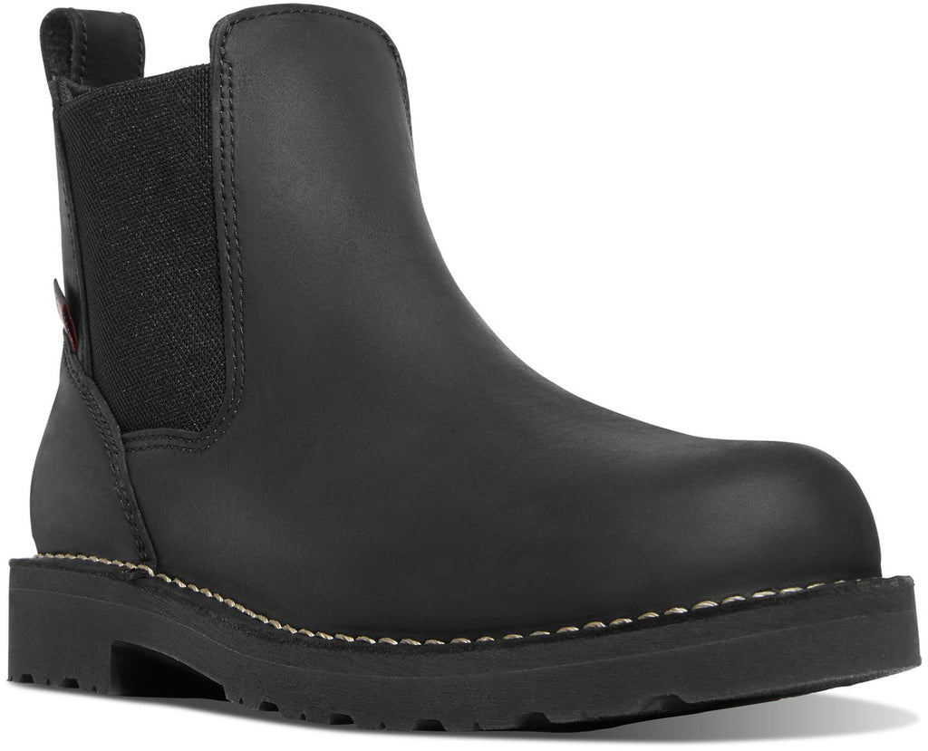 Danner Bull Run Chelsea 6-inch soft toe work boot with elastic side panel and lugged sole