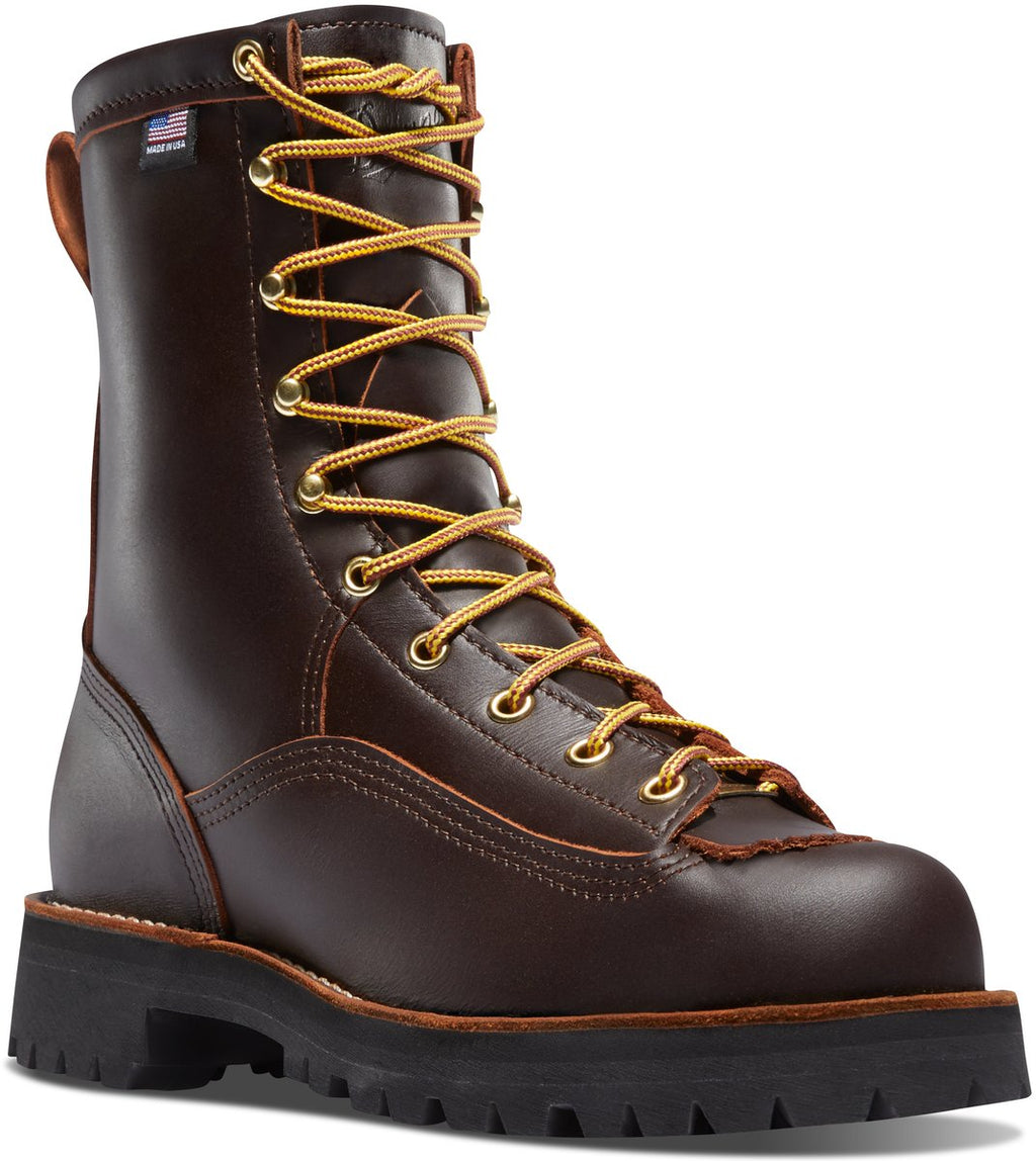 Danner Rain Forest men's tall lace-up leather work boot with lugged rubber outsole