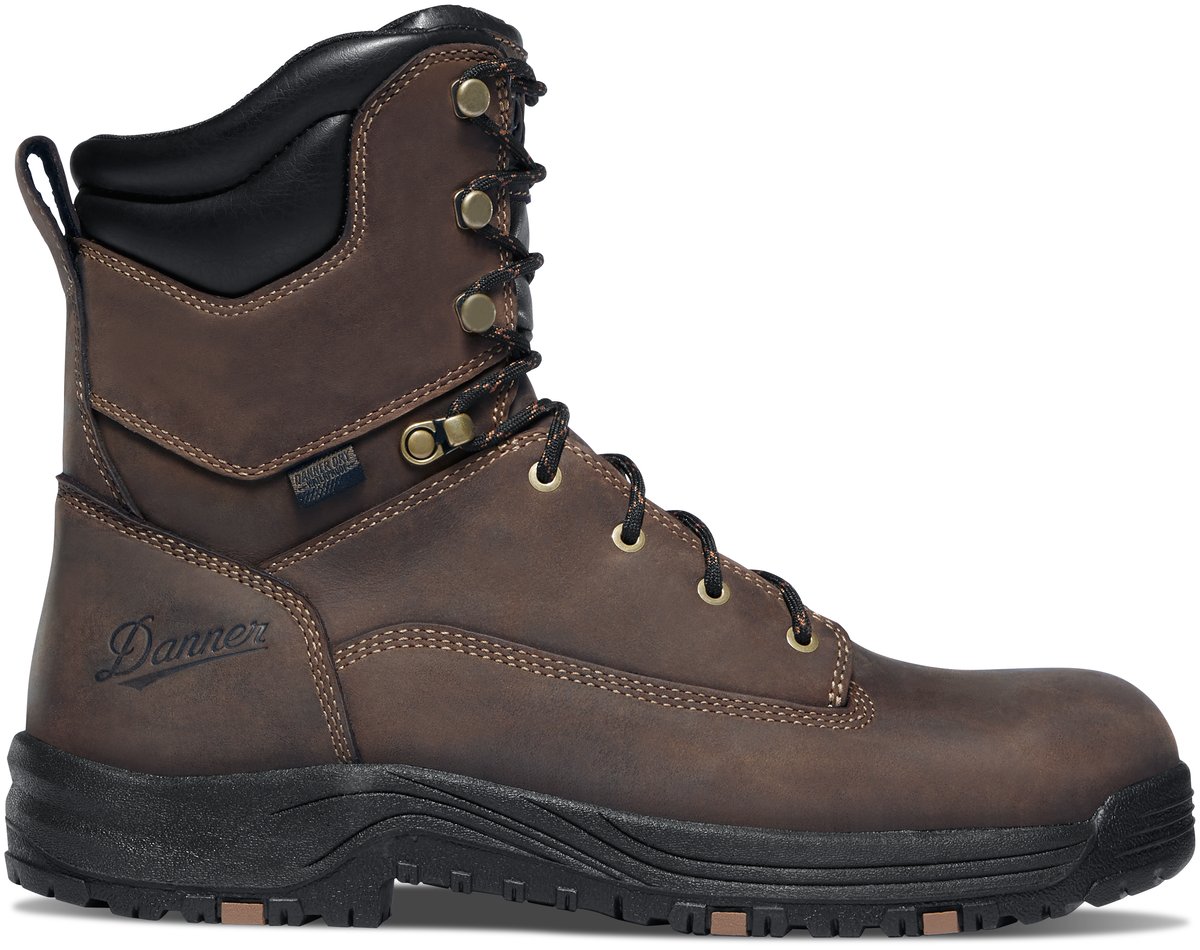 Danner men's tall lace-up work boot with waterproof leather upper and rugged outsole