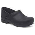 Dansko women's slip-on clog with oiled leather upper and wooden platform sole