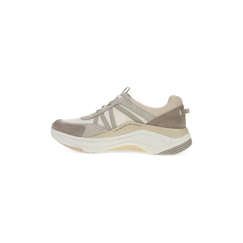 Dansko Poppy women's sneaker with chunky sole, suede panels, and mesh upper in lateral view