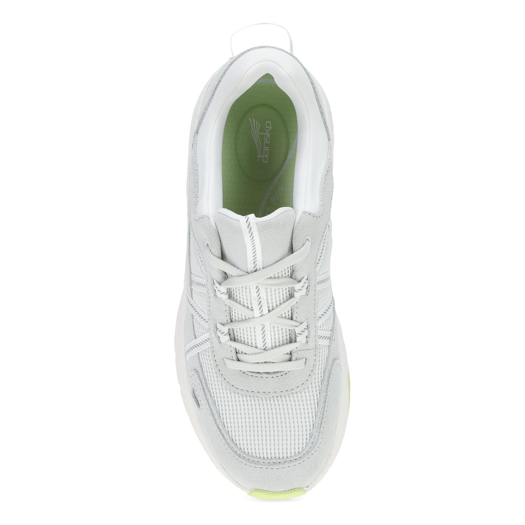 Dansko Poppy women's lace-up sneaker shown from top-down angle on white background