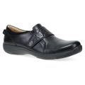 Dansko Sallie women's slip-on leather shoe with decorative perforated strap and button detail