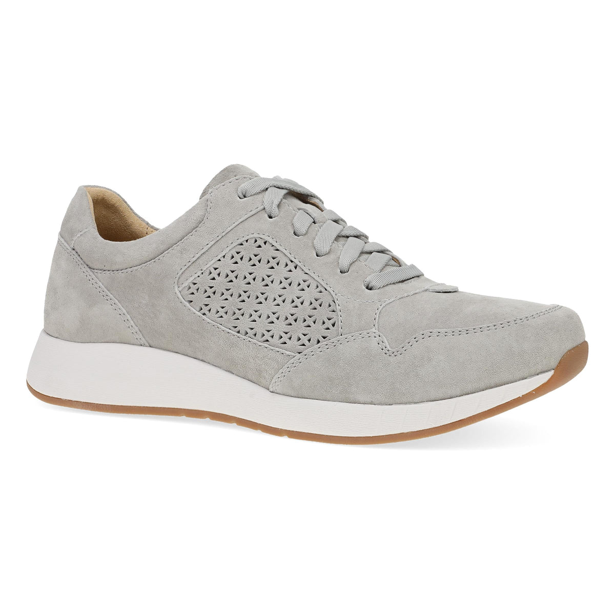Dansko Catie women's lace-up sneaker with perforated side panel and white sole