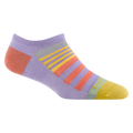 Darn Tough women's no-show ankle sock with multicolor stripes and cushioned toe