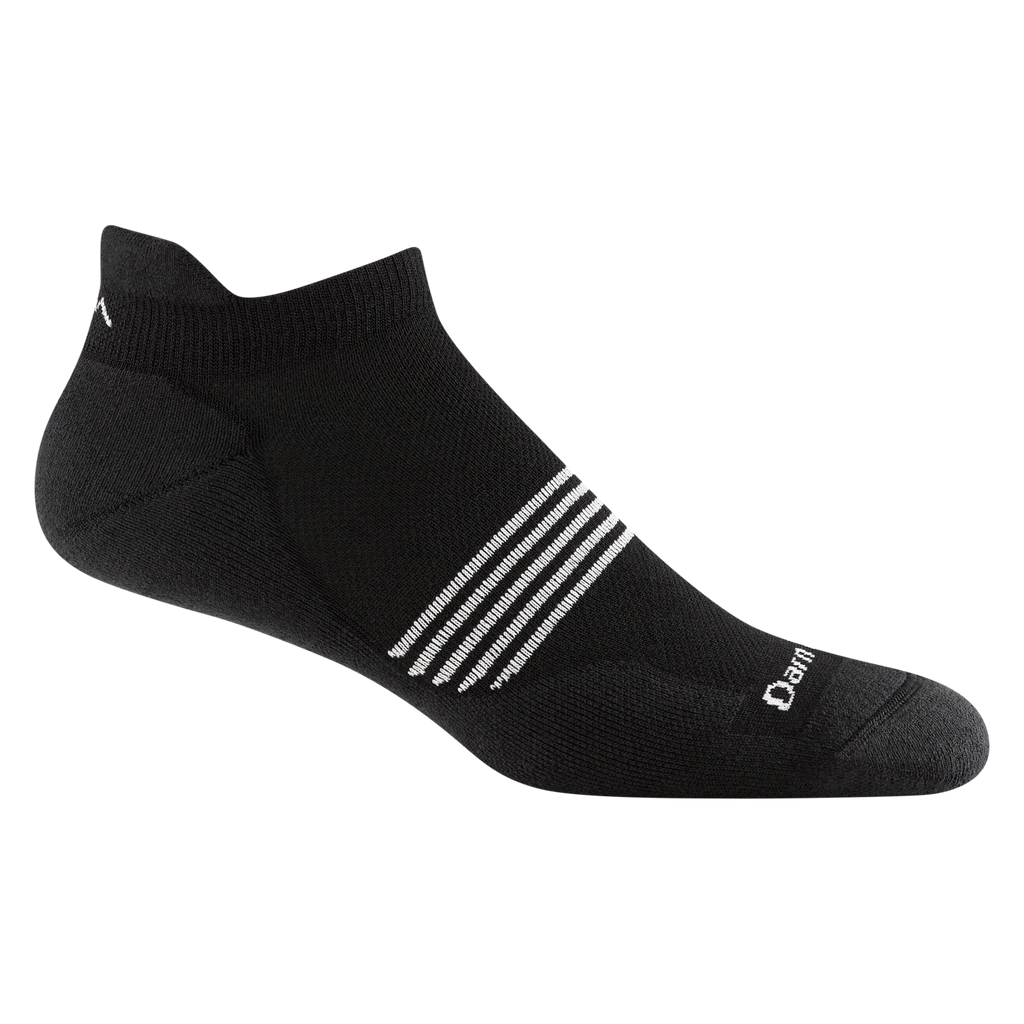 Darn Tough men's lightweight no-show tab athletic sock with white stripe accent detail