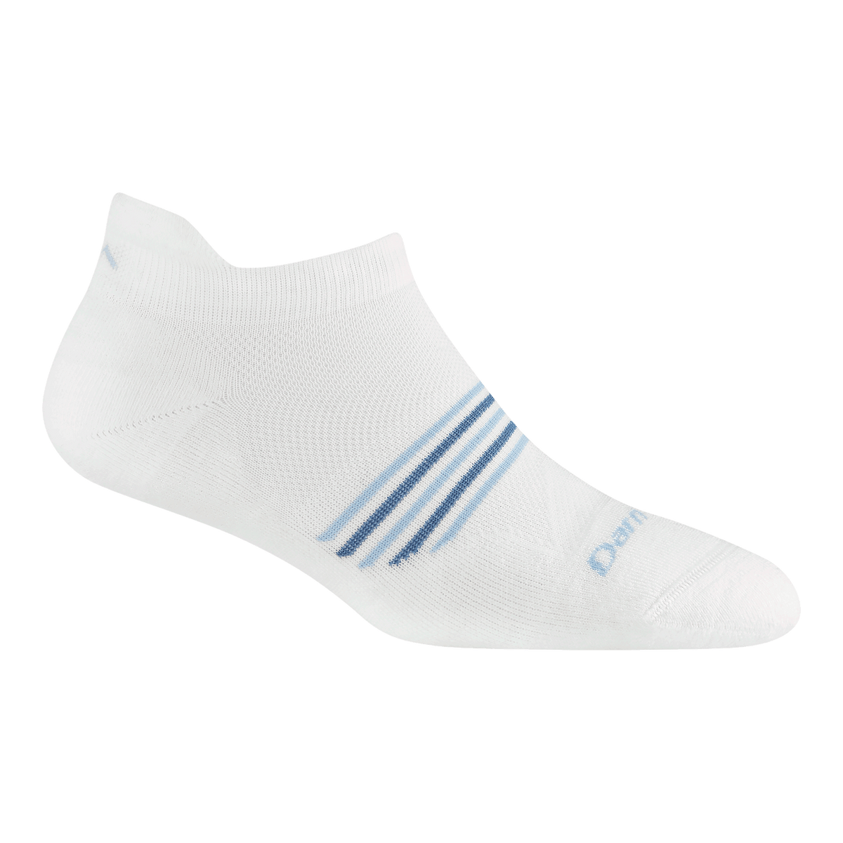Darn Tough women's no-show tab lightweight cushion sock with blue stripe detail