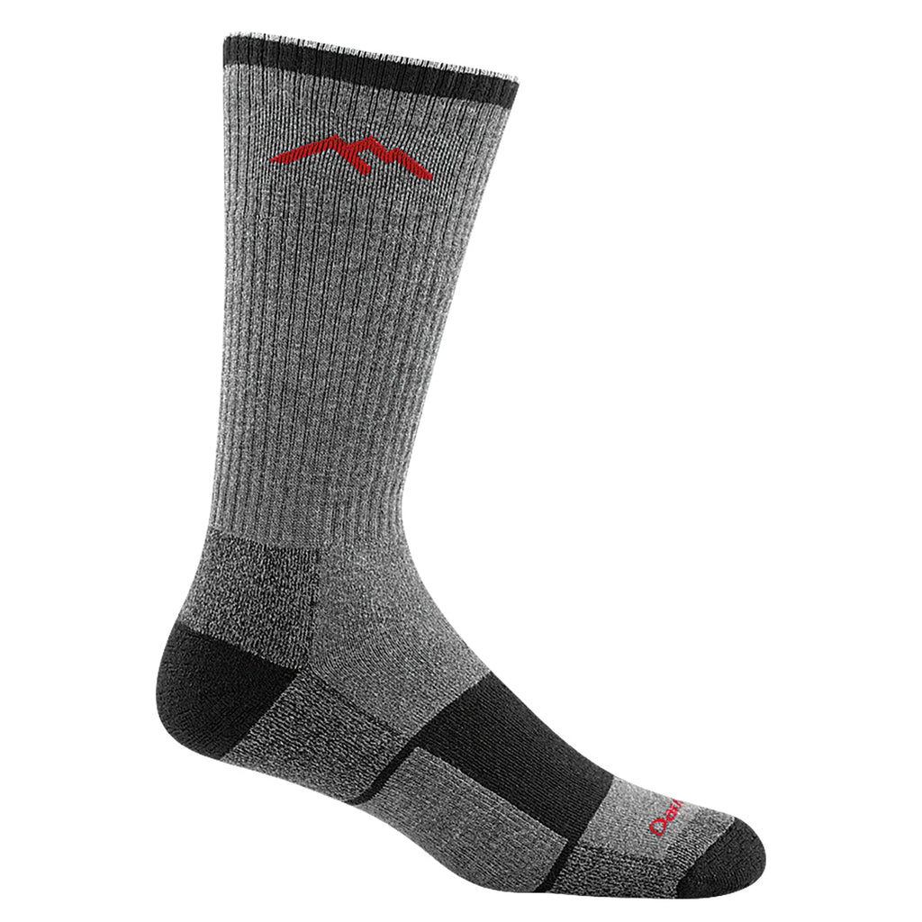 Darn Tough men's midweight boot sock with full cushion and red mountain logo