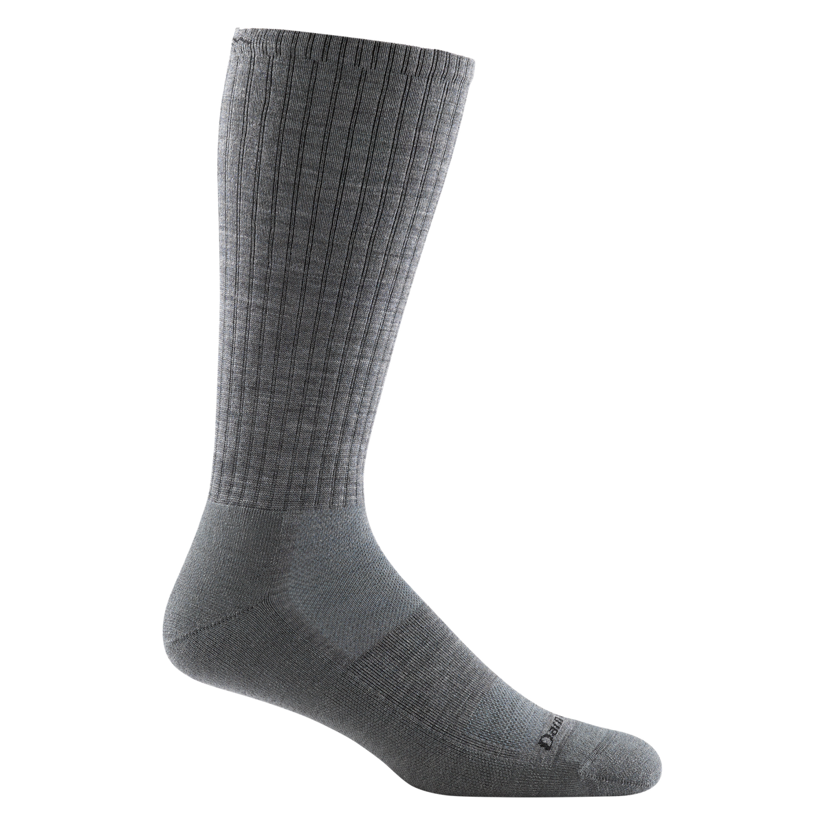 Darn Tough mid-calf ribbed wool dress sock displayed on a foot form