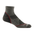 Darn Tough men's lightweight quarter-length hiking sock with red accent stitching and cushioned sole