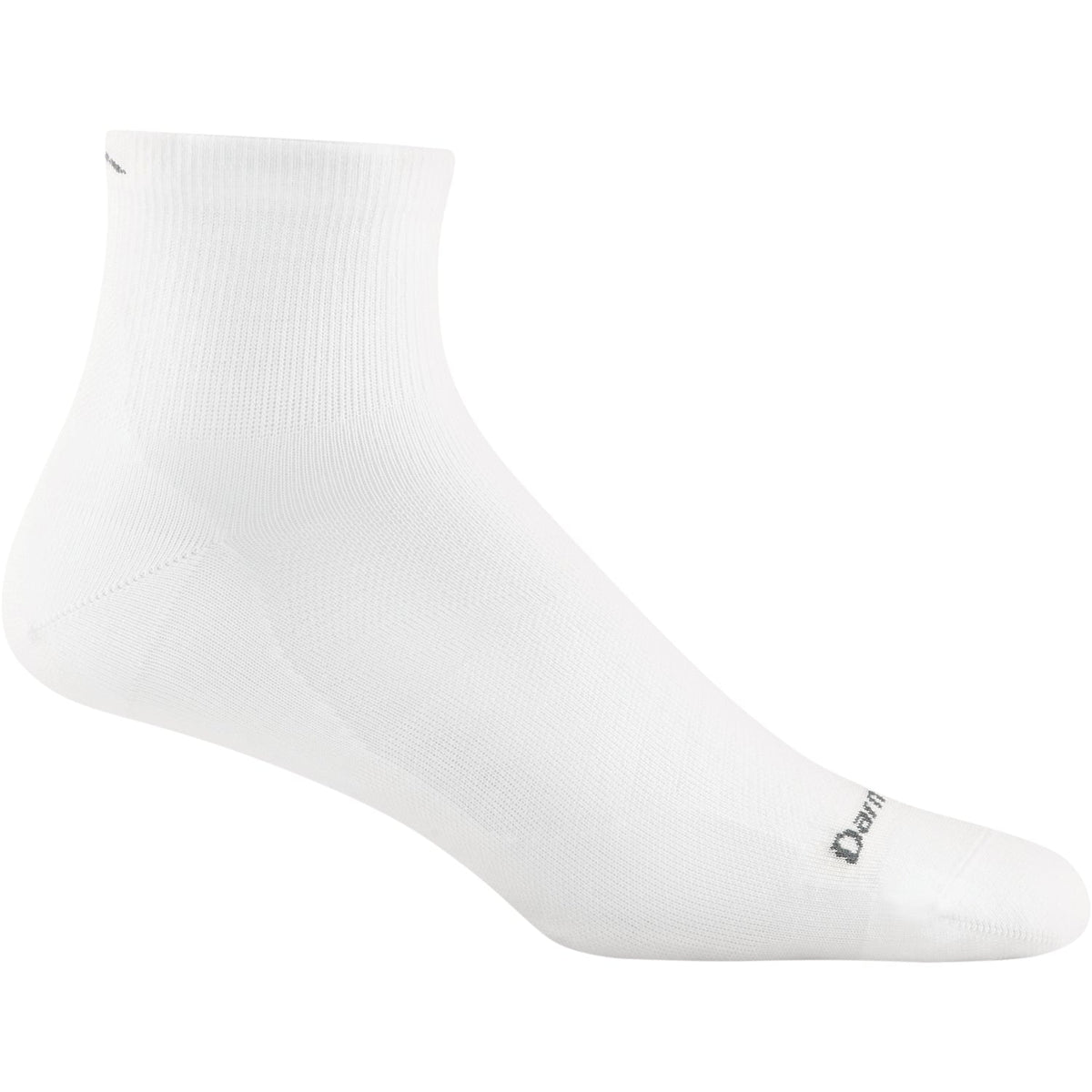 Darn Tough men's quarter-length running sock shown in profile against white background