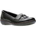 Clarks Ashland Bubble black leather women's loafer with tassel detail and low heel
