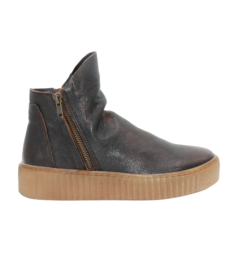 Eric Michael Zelda womens ankle boot with side zipper and platform creeper sole