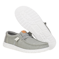 Hey Dude Wally Elevated mens grey canvas slip-on shoe with white speckled outsole