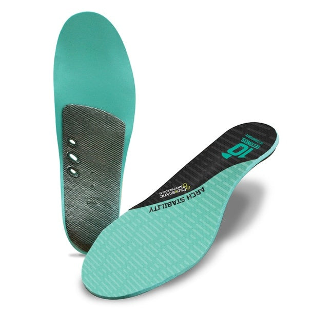 New Balance 3720 Arch Stability insoles, teal and black, shown top and bottom views