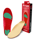 Ten Seconds red and green cushion insoles with pressure relief packaging