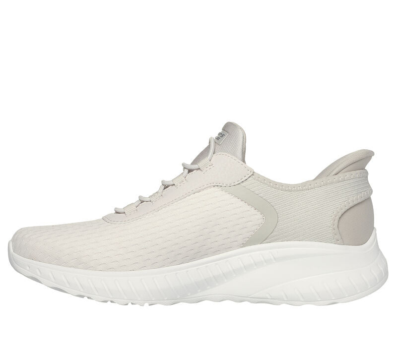 Skechers Bobs Squad Chaos women's off-white slip-on sneaker with white sole