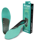 10 Seconds Arch Stability insoles in teal and black with Poron cushion and box packaging