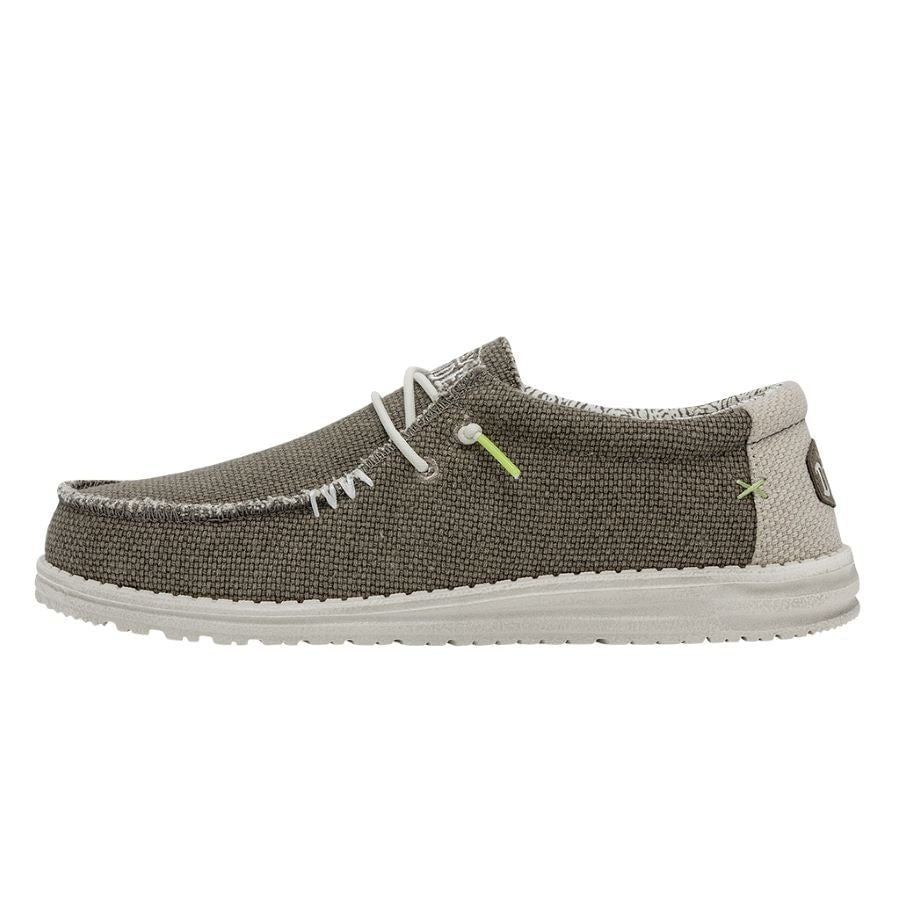 Hey Dude Men's Wally Braided slip-on casual shoe with woven texture and lace detail