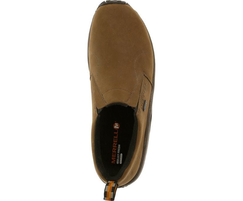 Merrell Men's Jungle Moc Nubuck slip-on shoe shown from top-down angle