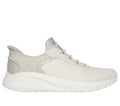 Skechers Bobs Squad Chaos slip-in sneaker in off-white mesh with white sole