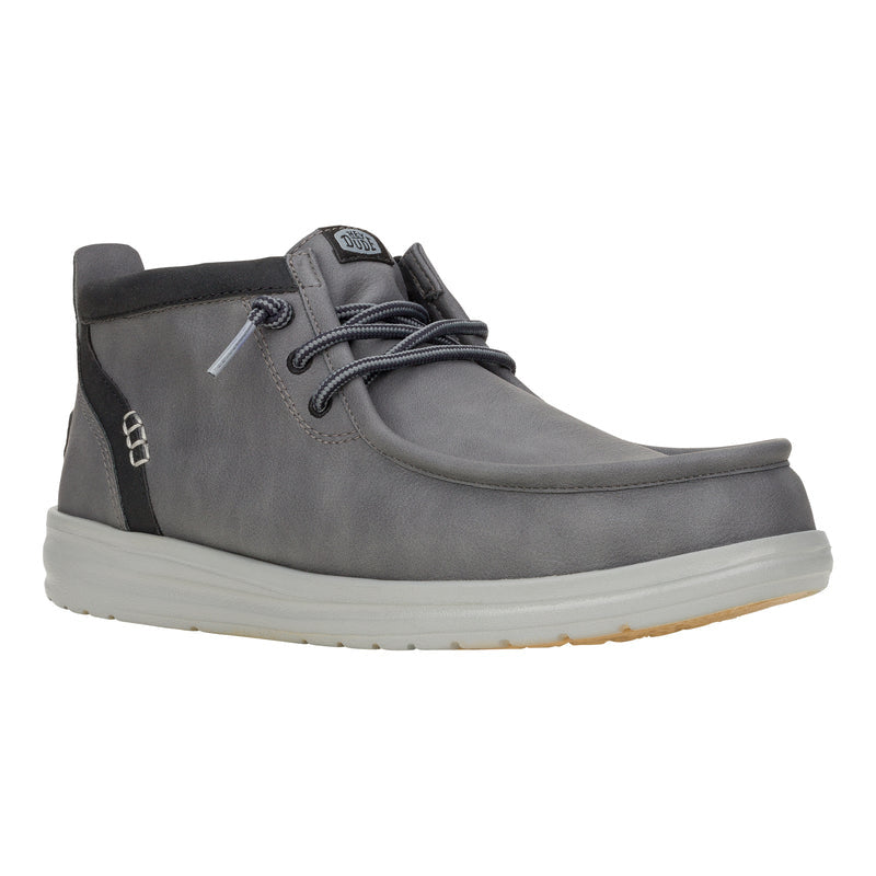 Hey Dude Men's Wally Mid GripR Classic lace-up casual chukka boot with moc toe