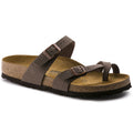 Birkenstock Mayari mocha brown toe-loop sandal with two adjustable buckle straps