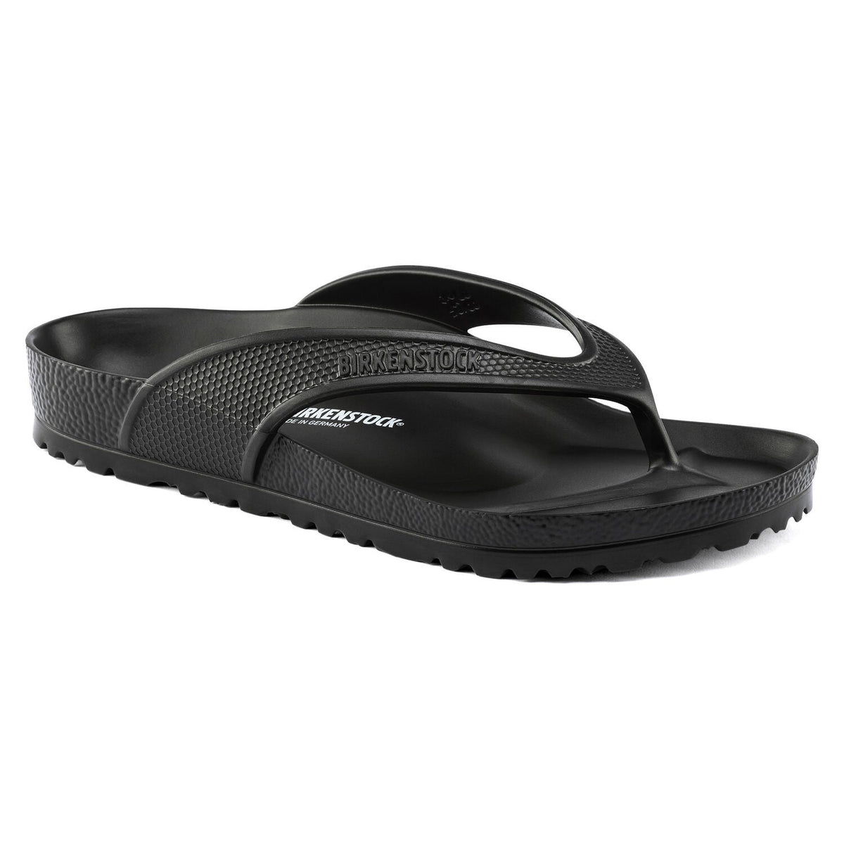 Birkenstock Honolulu EVA black flip flop sandal with textured footbed and toe post