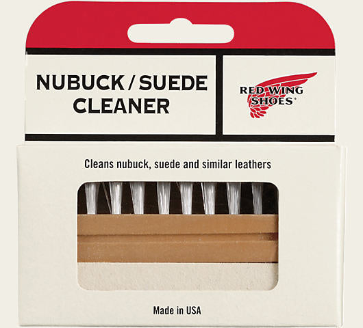 Red Wing Nubuck Suede Cleaner bar with brush, Made in USA packaging